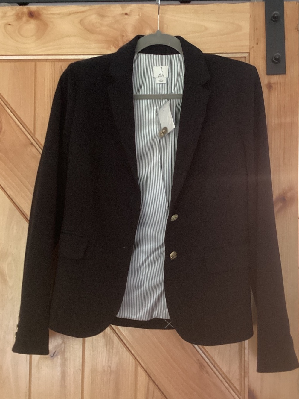 NWT Women’s J. Crew Black Blazer with Striped Lining